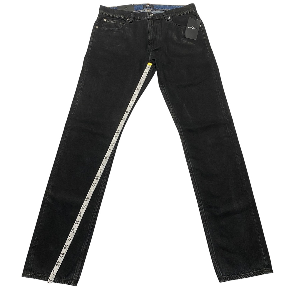 7 For All Mankind Paxtyn Skinny Jeans Mens Black Denim Size 30 NWT - Picture 5 of 10